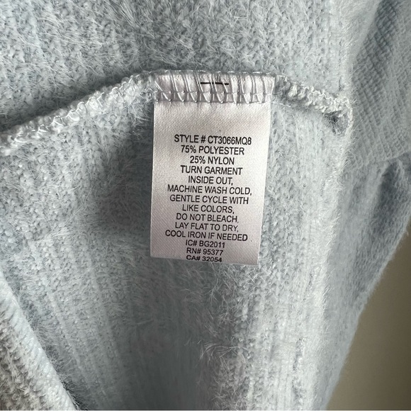NWT Anthropologie Sanctuary Keep Warm Fuzzy Sweater, Light Blue - Picture 12 of 12